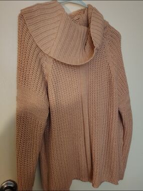 Cozy Women's Taupe Chunky Cowl Neck Sweater